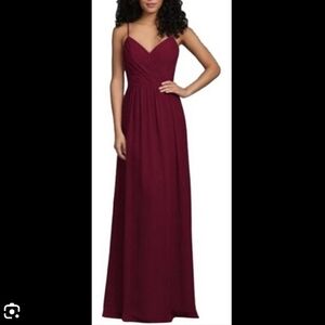 Hayley Paige Occasions Burgundy‎ Chiffon A-Line Gown 52252